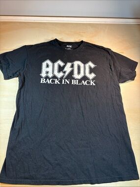 Men’s Metal Band Shirt AC/DC Black Sz L
